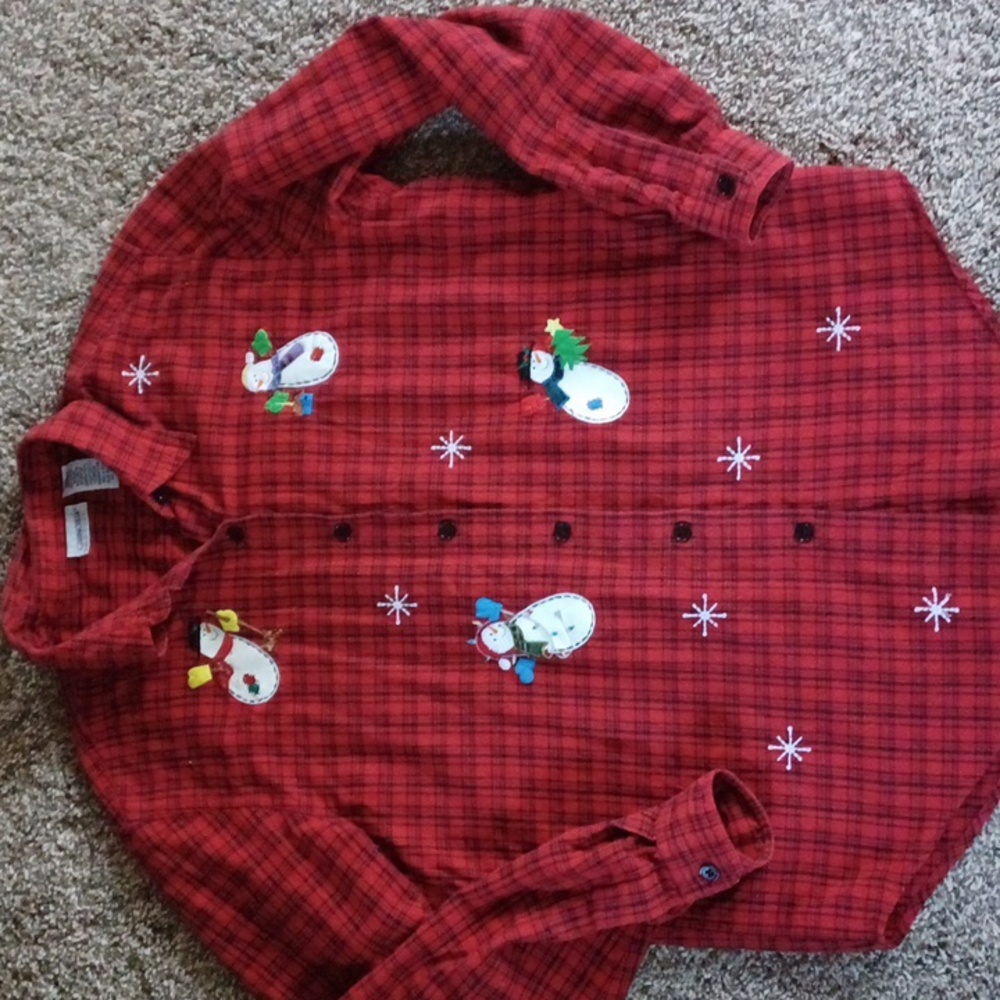 Cabin Creek Christmas Button Down Shirt~Medium
